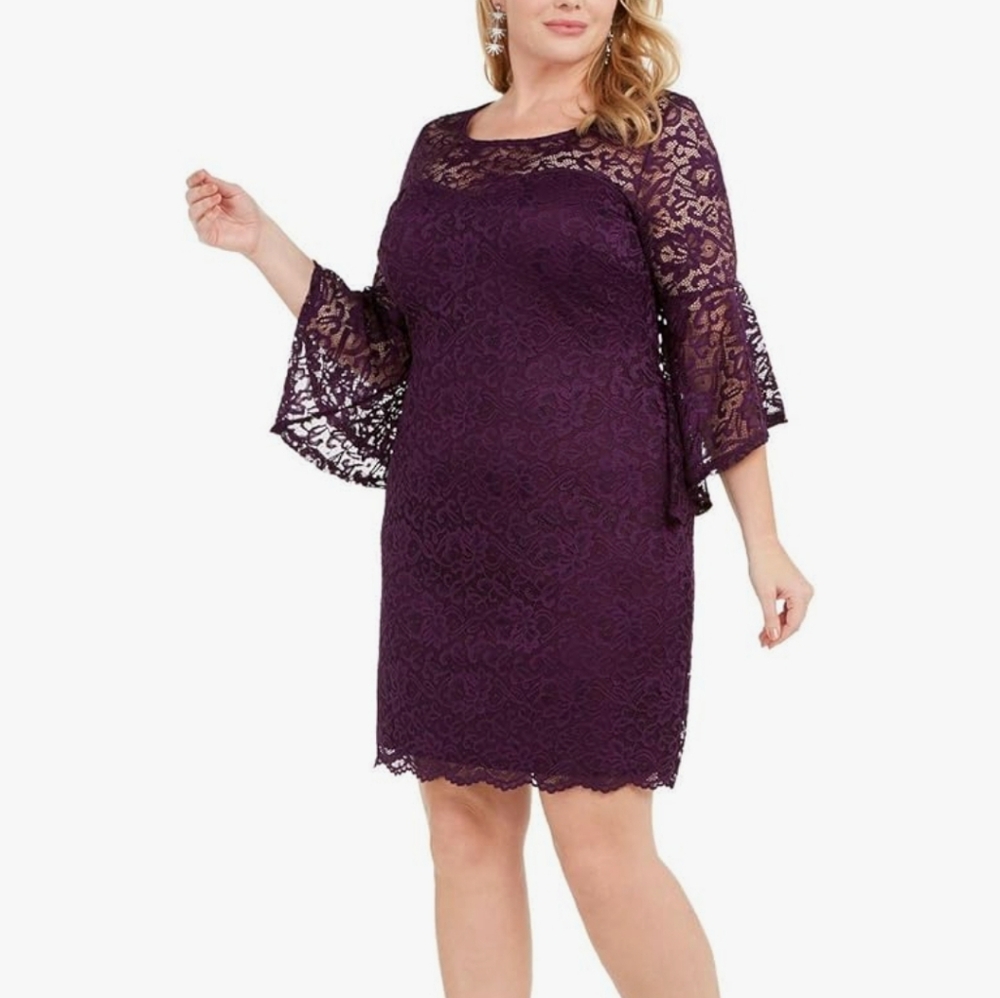 Love Squared Purple Lace Dress 1X